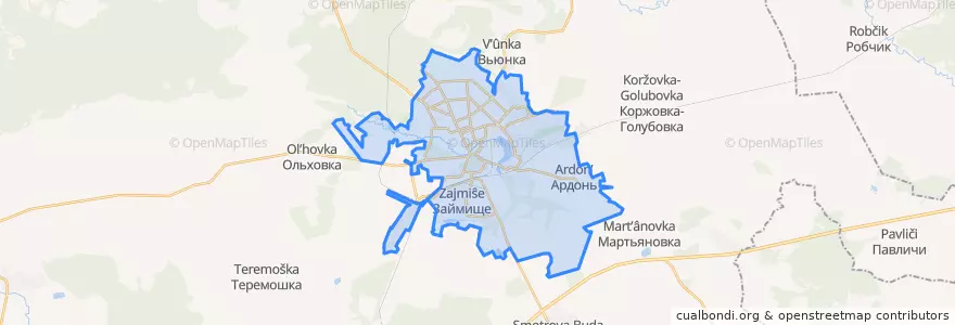 Mapa de ubicacion de городской округ Клинцы.