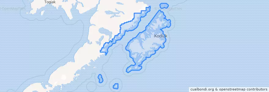 Mapa de ubicacion de Kodiak Island.