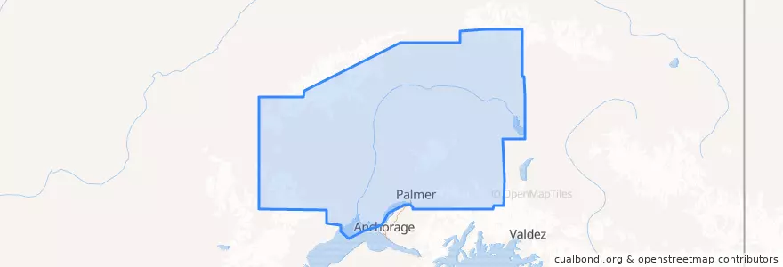 Mapa de ubicacion de Matanuska-Susitna.