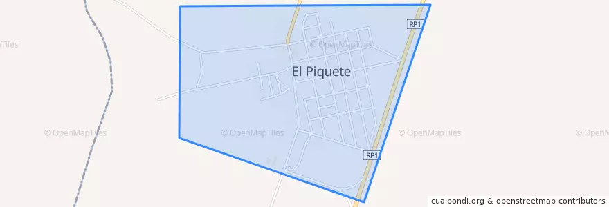 Mapa de ubicacion de El Piquete.