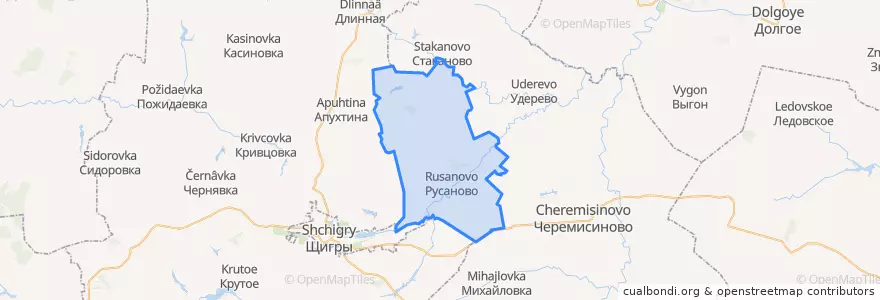 Mapa de ubicacion de Русановский сельсовет.