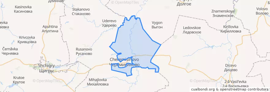 Mapa de ubicacion de Краснополянский сельсовет.