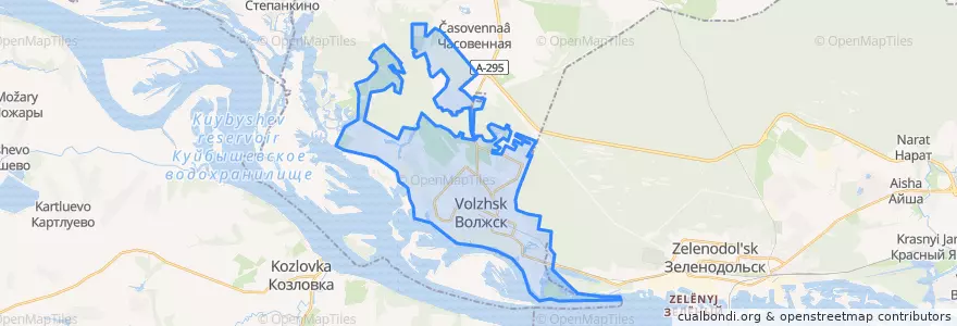 Mapa de ubicacion de городской округ Волжск.
