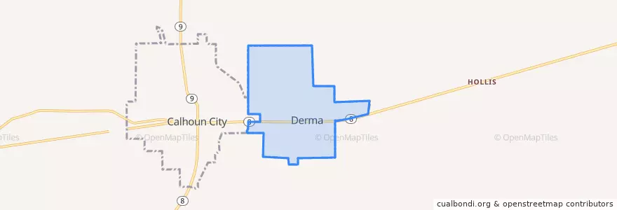 Mapa de ubicacion de Derma.