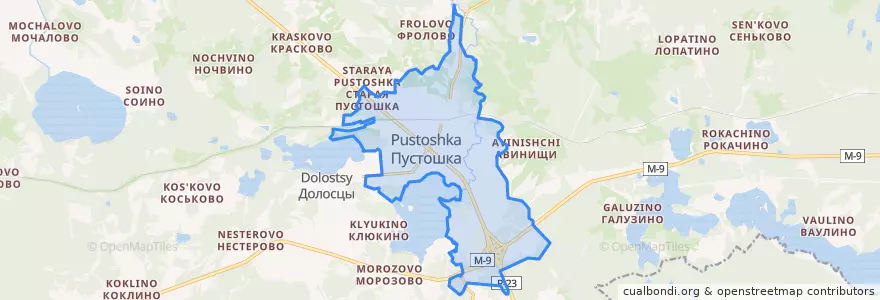 Mapa de ubicacion de городское поселение Пустошка.