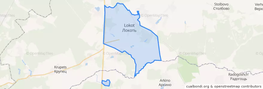 Mapa de ubicacion de Локотское городское поселение.