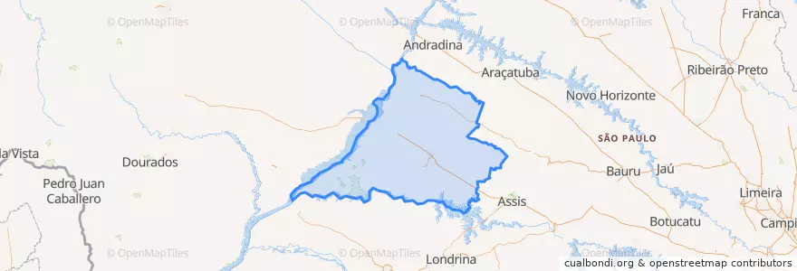 Mapa de ubicacion de Região Geográfica Intermediária de Presidente Prudente.
