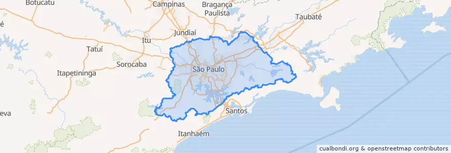 Mapa de ubicacion de Região Metropolitana de São Paulo.