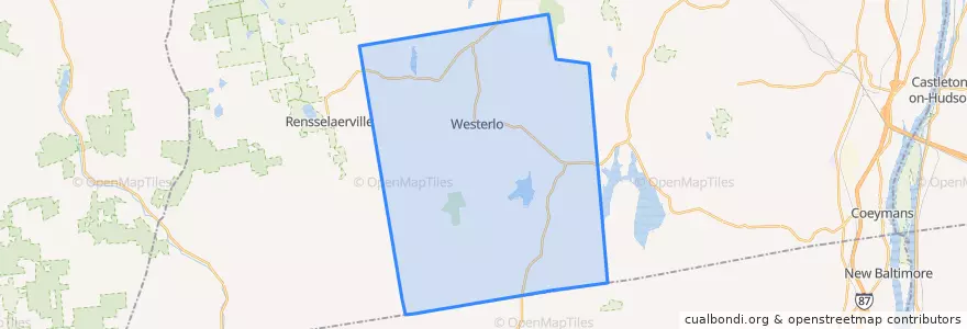 Mapa de ubicacion de Town of Westerlo.