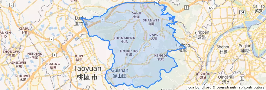 Mapa de ubicacion de Guishan.