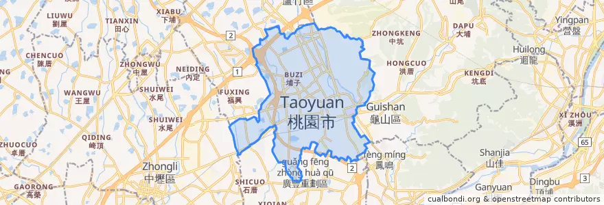 Mapa de ubicacion de 桃園區.
