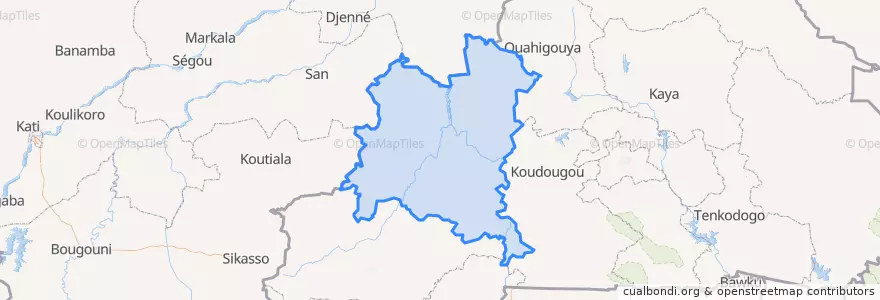 Mapa de ubicacion de Boucle du Mouhoun.