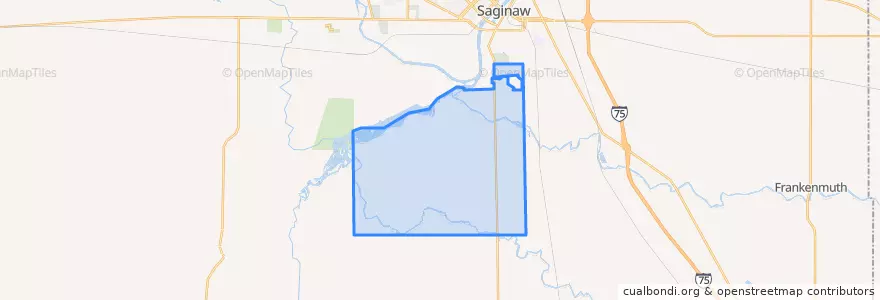Mapa de ubicacion de Spaulding Township.