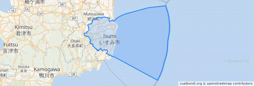 Mapa de ubicacion de 夷隅市.