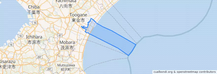 Mapa de ubicacion de 九十九里町.