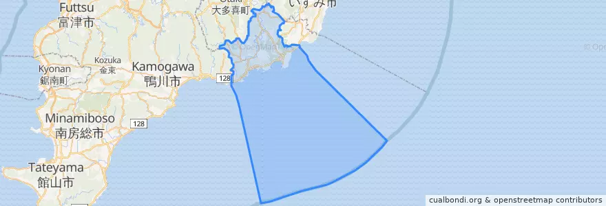 Mapa de ubicacion de 勝浦市.