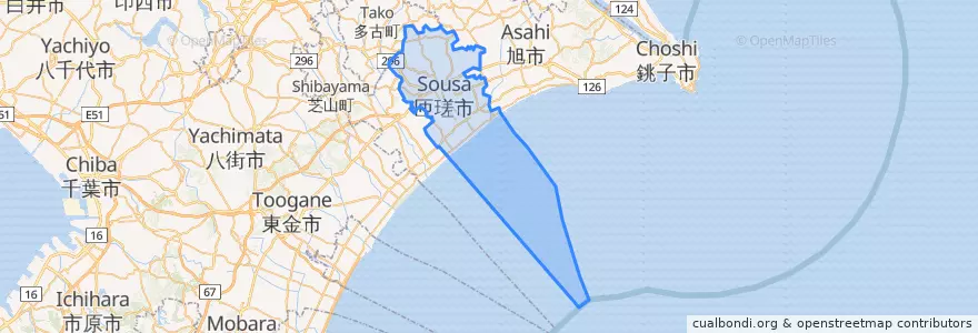 Mapa de ubicacion de 匝瑳市.