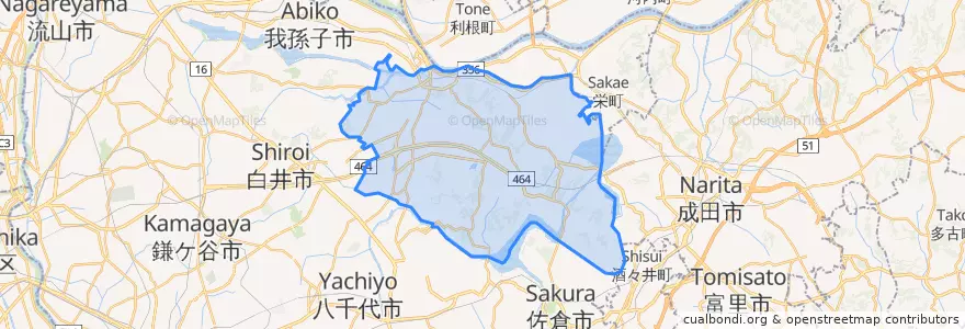 Mapa de ubicacion de Inzai.