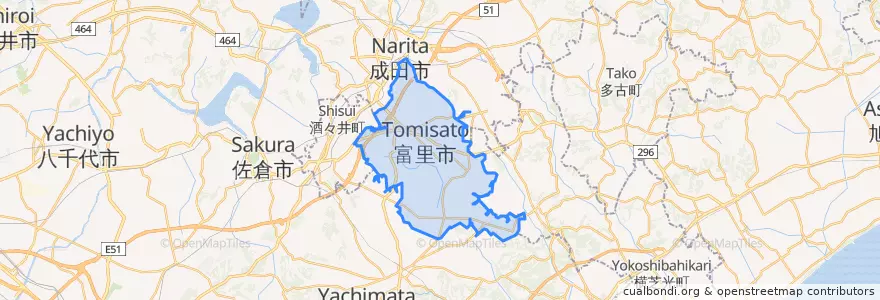 Mapa de ubicacion de Tomisato.