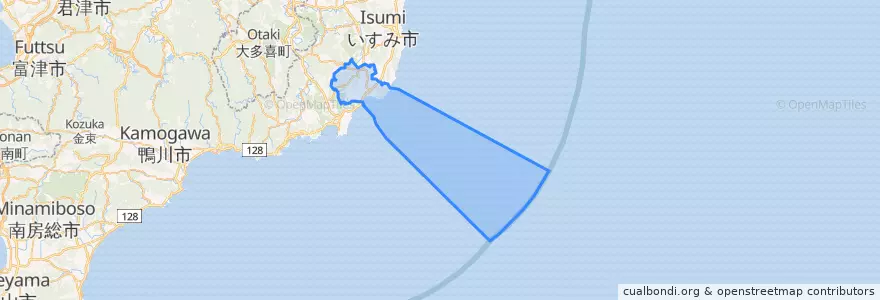 Mapa de ubicacion de 御宿町.