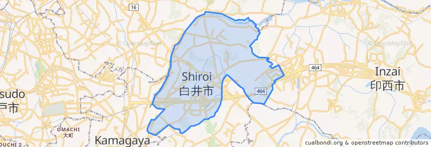 Mapa de ubicacion de 白井市.