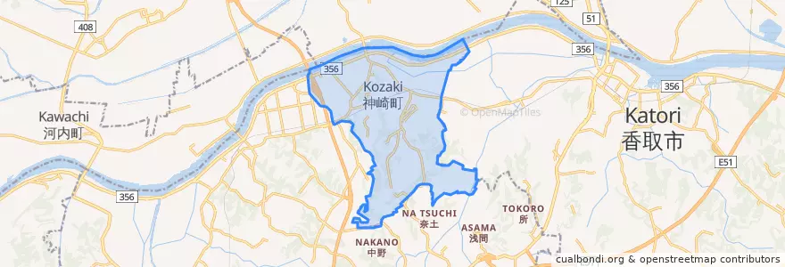 Mapa de ubicacion de 神崎町.