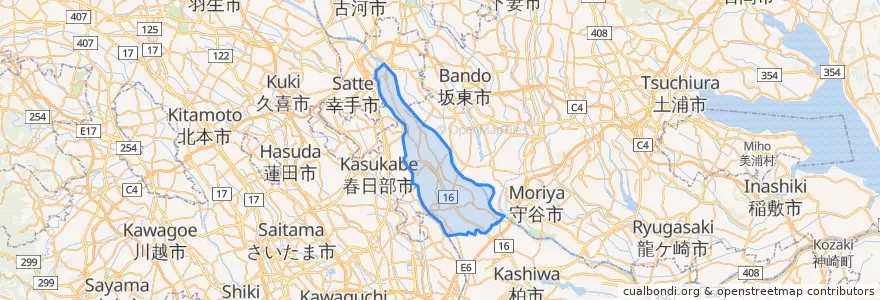 Mapa de ubicacion de 野田市.
