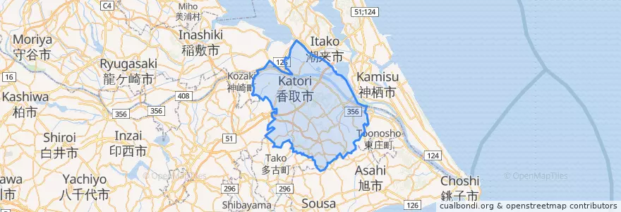 Mapa de ubicacion de 香取市.