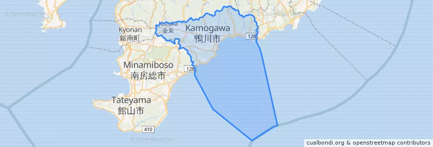 Mapa de ubicacion de 鴨川市.