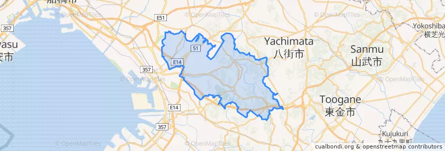 Mapa de ubicacion de 若葉区.