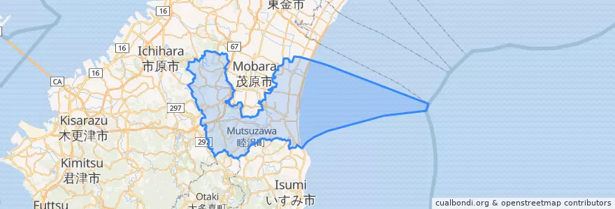 Mapa de ubicacion de Chosei.