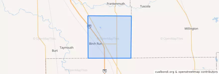 Mapa de ubicacion de Birch Run Township.