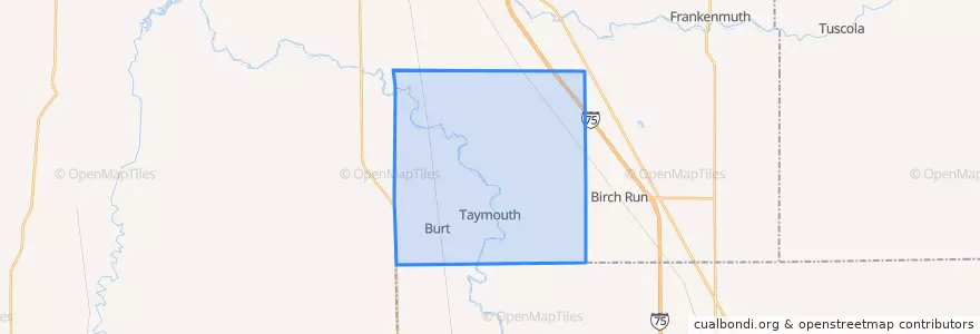 Mapa de ubicacion de Taymouth Township.