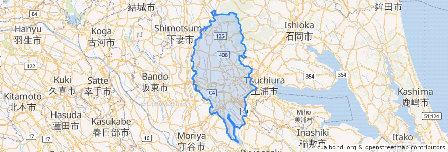 Mapa de ubicacion de 筑波市.