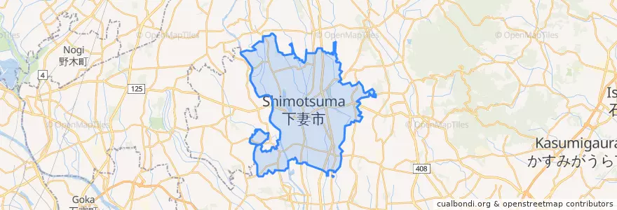 Mapa de ubicacion de Shimotsuma.