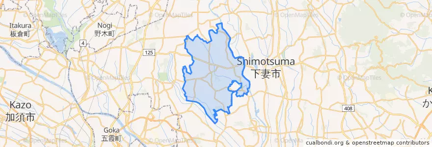 Mapa de ubicacion de 八千代町.