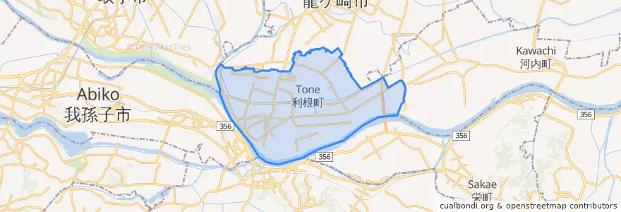 Mapa de ubicacion de 利根町.