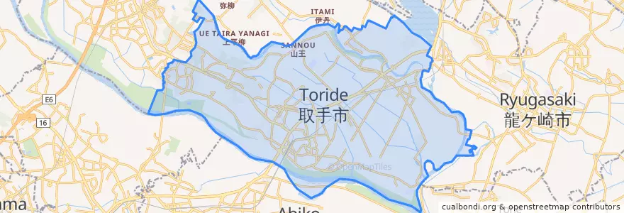 Mapa de ubicacion de 取手市.