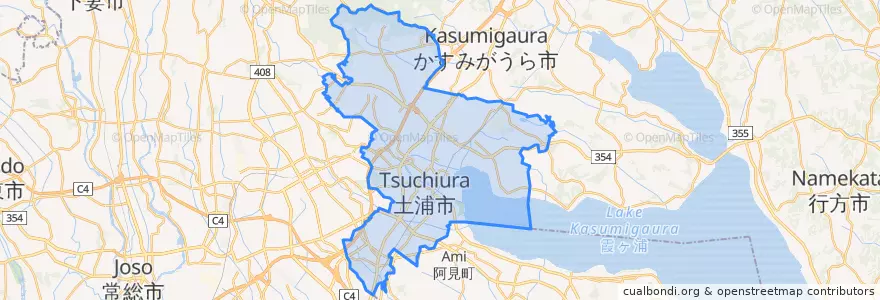 Mapa de ubicacion de 土浦市.