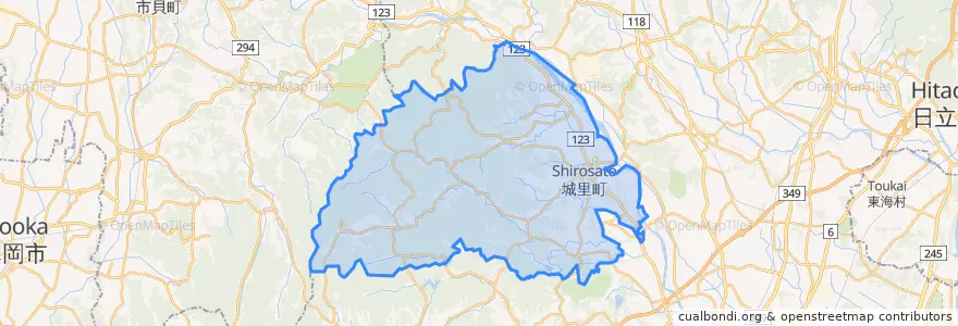 Mapa de ubicacion de Shirosato.