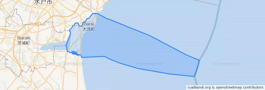 Mapa de ubicacion de 大洗町.