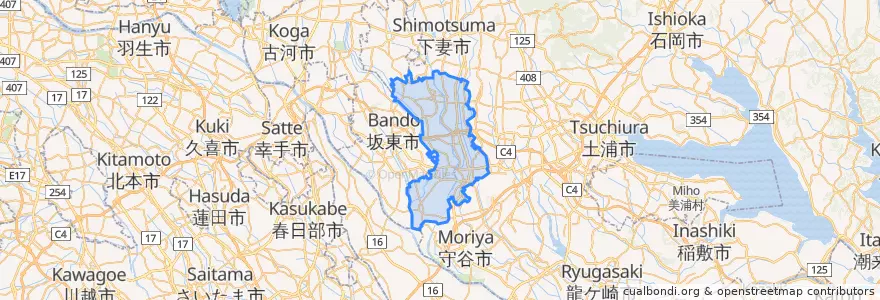 Mapa de ubicacion de 常総市.