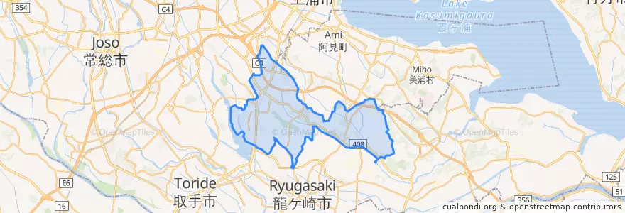 Mapa de ubicacion de 牛久市.