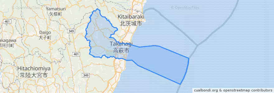 Mapa de ubicacion de Takahagi.