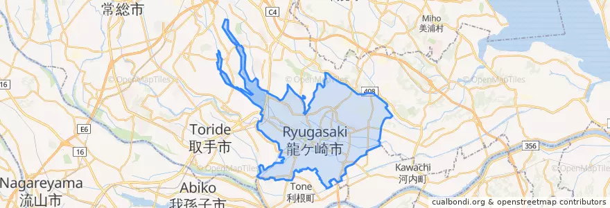 Mapa de ubicacion de 龍ケ崎市.