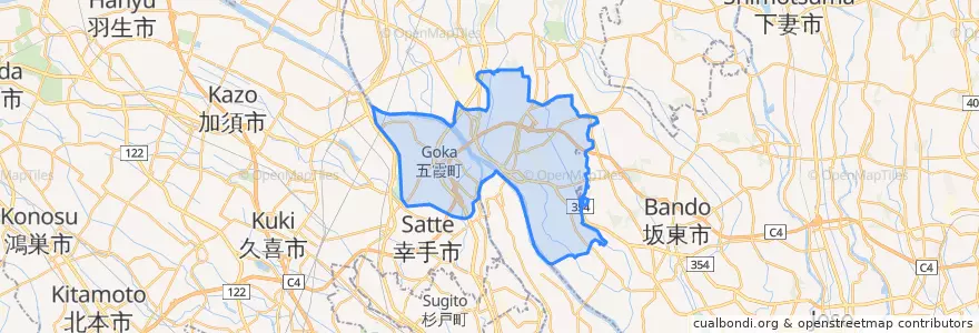 Mapa de ubicacion de 猿島郡.
