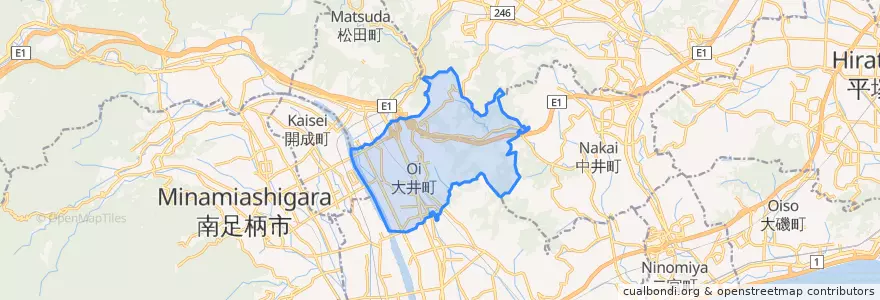 Mapa de ubicacion de 大井町.