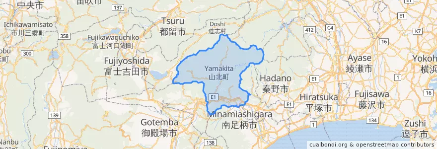 Mapa de ubicacion de 山北町.