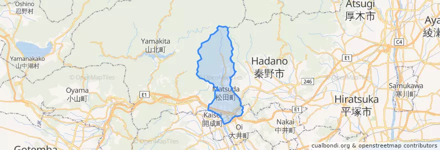 Mapa de ubicacion de 松田町.