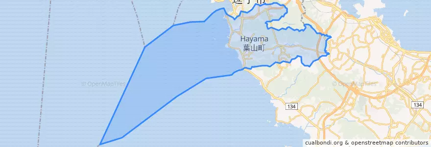 Mapa de ubicacion de Hayama.